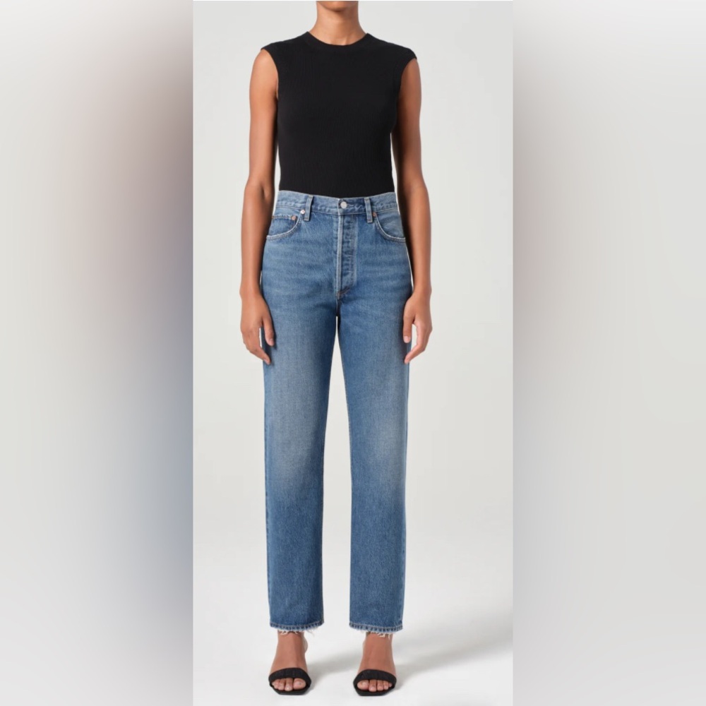 Agolde Blue Straight Leg Jeans Vintage-Inspired